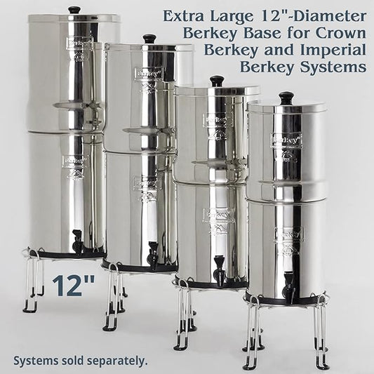 Berkey Water Filter Stainless Steel Wire Stand with Rubberized Non-Skid/Non-Slip Feet for Imperial and Crown and Other Extra Large Sized Gravity Fed Water Filters Raises Your 6 inches