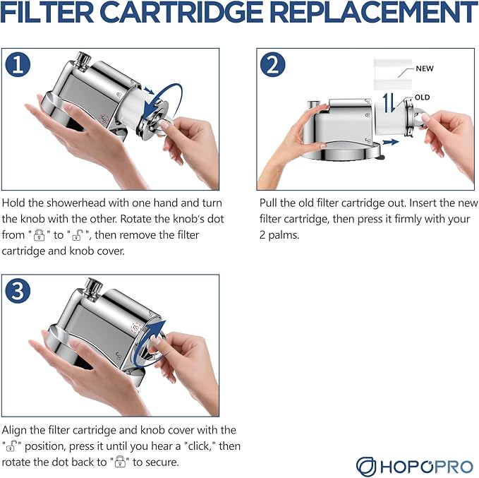 High Flow Filtered Shower Head, HOPOPRO 5 Modes High Pressure Fixed Showerhead with NSF Certified Filter Replacement Cartridge, Remove 99% Chlorine, Improves Skin Hair Condition (6 Inch Brushed)