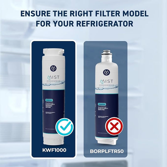 Mist Ultra Clarity Water Filter Replacement for Bosch, Refrigerator Water Filter compatible with 644845, 9000077104, 9000194412, Haier 0060820860, 0060218744, Miele KWF1000 (1 pack)