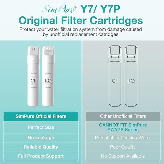 Original SimPure Y7/Y7P Series CF Filter Replacement Cartridge for SimPure Y7, Y7P-W, Y7P-BW, 6 Months Replacement Cartridge (1 Pack)