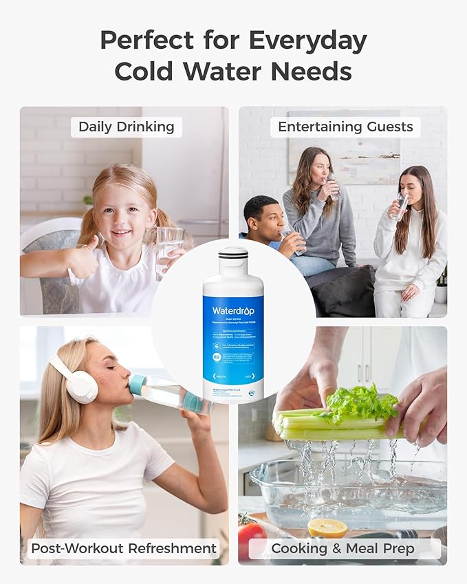 Waterdrop WD-F45 Water Filter Replacement for Samsung® DA97-17376B, 3 Pack | Replacement for Samsung® HAF-QIN/EXP, DA97-08006C, RF28R7201SR, RF28R7351SG