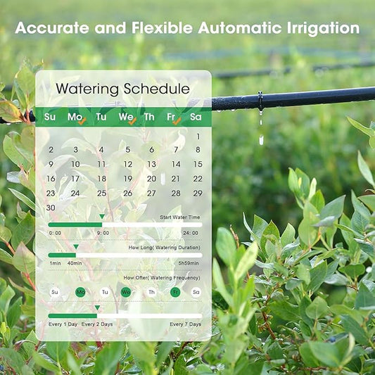 Smart Sprinkler Timer 2 Zone with Wi-Fi Hub, Automatic Irrigation System Controller for Lawns and Yard, Compatible with Alexa