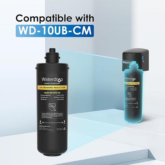 Waterdrop RF10-CM Water Filter Replacement for Waterdrop 10UB-CM/10UA/10UB | Reduces 99% Chloramine, Chlorine, Bad Taste & Odor, Under Sink Water Filter, NSF/ANSI 42 Certified
