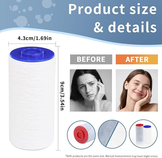 Replacement Filters for Weddell Duo Shower System - High-Performance Removal of Chlorine, PFAS, Contaminants | Promotes Skin & Hair Wellness (4Blue+4Red)