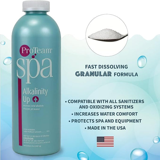 ProTeam Spa Alkalinity Increaser for Hot Tub to Keep Alkalinity Up for hot tub spa - with SplashWiz Spa & Hot Tub Chemicals Care Guide e-Book - Made in USA (2 lb)