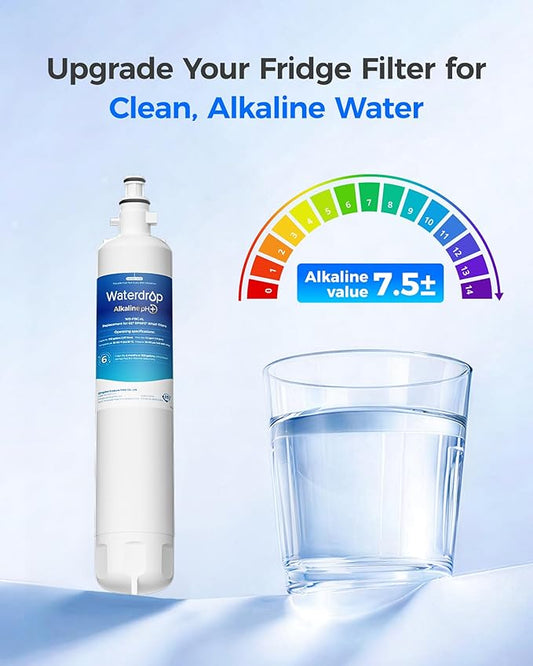 Waterdrop WD-F19C-AL Alkaline Water Filter Replacement for GE® RPWFE® | Enhances pH, Replacement for GE® RPWF (Built-in CHIP), GFE28GYNFS