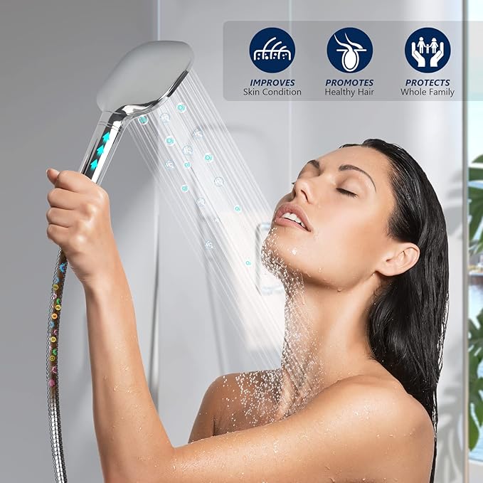2PCS Shower Filter Replacement, Hard Water Softener, Upgraded KDF Filter Water Purifier Filter to Remove Chlorine, Heavy Metals & Sediments Impurities - 2 PACK