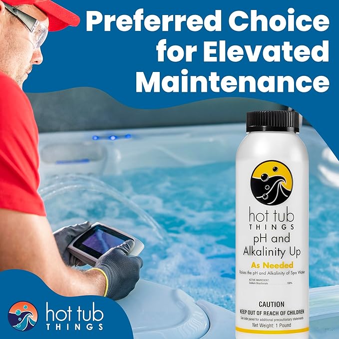Hot Tub Things pH Up & Alkalinity Increaser for Hot Tub, Pool & Spa – pH Plus & Alkaline Up, Alkalinity Booster, Maintain Balance Water Quality & Prevent Corrosion – Spa pH Increaser – 1 Pound