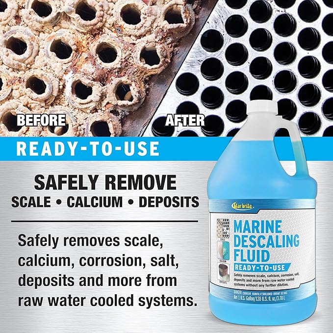 STAR BRITE Marine Descaling Fluid - Powerful, Ready-to-Use Engine Cleaner for Marine Deposits - 1 Gallon (084000)