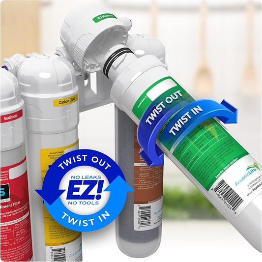 AquaticLife Twist-In 75 GPD RO Membrane Replacement Filter Cartridge for Reverse Osmosis Deionization Water Filter System RO/RODI Units