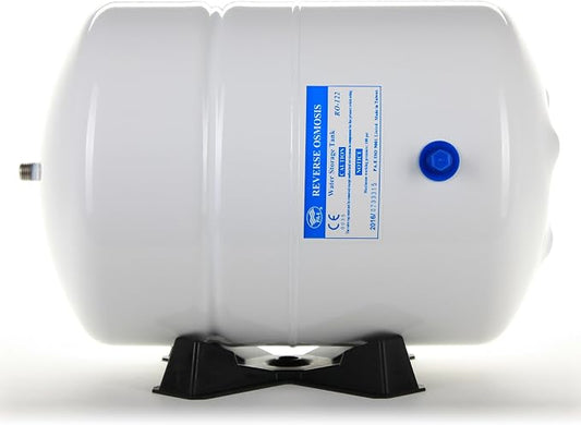 Hydronix PAE (RO-122) Water Storage Tank - 1/4" MPT for Reverse Osmosis (RO) Systems - 2.2 Gallon Volume Capacity (White)