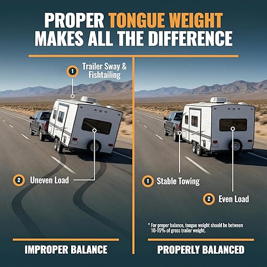 TowPilot Trailer Tongue Weight Scale - 2200 lb Capacity, Trailer Tongue Scale for Travel Trailers, RVs & Campers, ZEROLOCK Precision Calibration System for Boat & Cargo Trailers (Black)