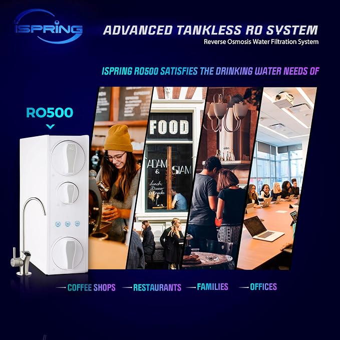 iSpring FCB500 Carbon Block Filter Replacement for RO500 Tankless Reverse Osmosis Water Filtration System
