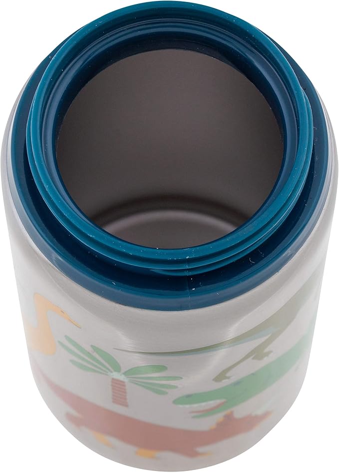 Stephen Joseph Stainless Steel Water Bottles, 18 OZ, Straw lid, Reusable tumbler, Insulated, DINO