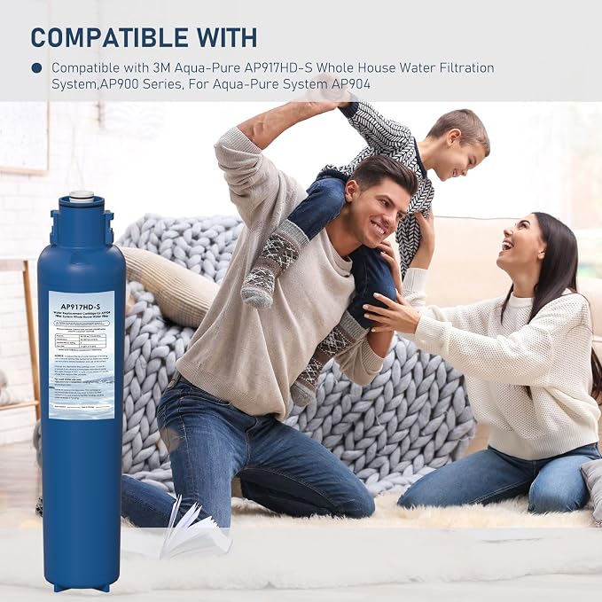 AP917HD-S AP904 Water Filter Replacement, Whole House Sanitary Quick Change Water Filter Cartridge Compatible with 3M Aqua-Pure AP917HD-S and AP904 System, Reduces Sediment, Odor, and Scale 1 Pack