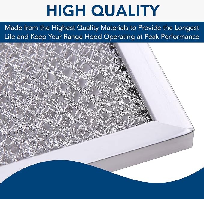 Broan-NuTone Aluminum Filter for QT20000 Series Range Hoods, Kitchen Exhaust Grease, Stove Hood Vent Air Filter (Pack of 4)