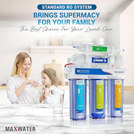 Max Water 5 Stage 50 GPD (Gallon Per Day) RO (Reverse Osmosis) Standard Water Filtration System - Under-Sink/Wall Mount (Without Tank & Faucet) - Model: RO-5C3