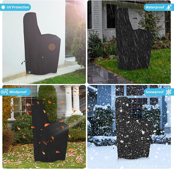 COSHNIBI Water Softener Cover , 420D Heavy Duty Outdoor Water Softener Cover Waterproof Insulated with Split Zipper, All Weather Protection 55" H x 30" W x 16" D - Black