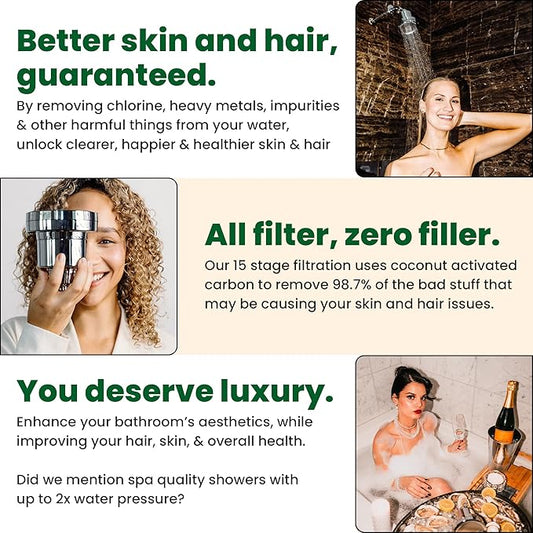 Eskiin Shower Head Water Filter Replacement For The Eskiin Showerhead - High Pressure Shower Heads Replacement For Smooth Hair & Skin - Replacement Cartridge Fits The Eskiin Filtered Shower Head