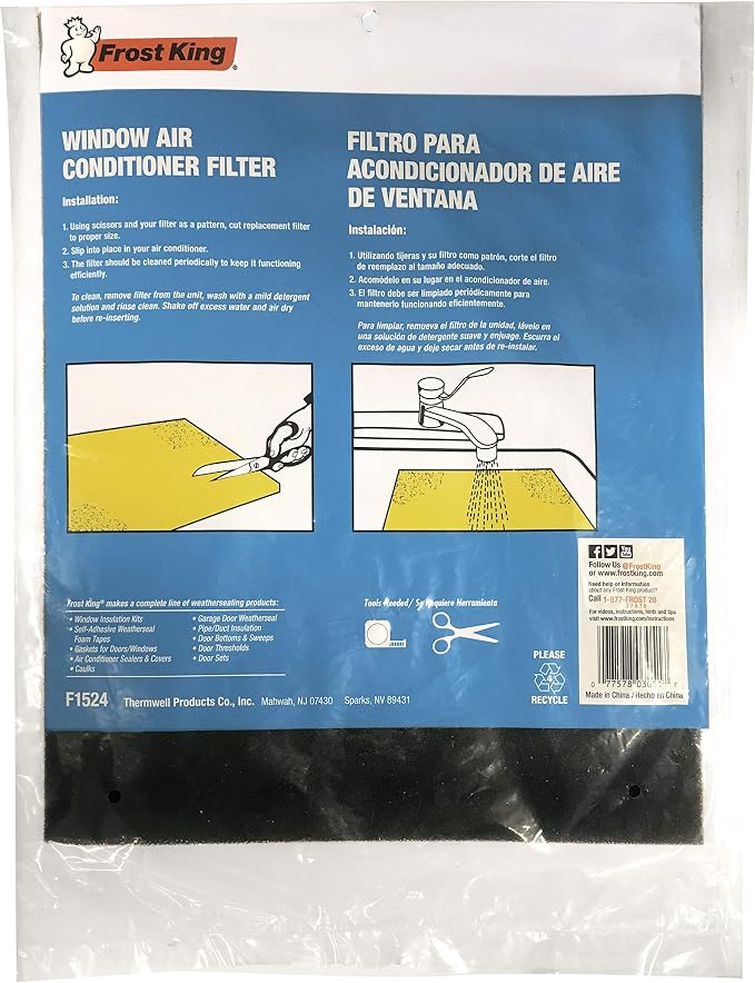 Frost King Air Conditioner Filters, 15 in. x24 in. x3/16in, Open Cell Foam (Pack of 2)