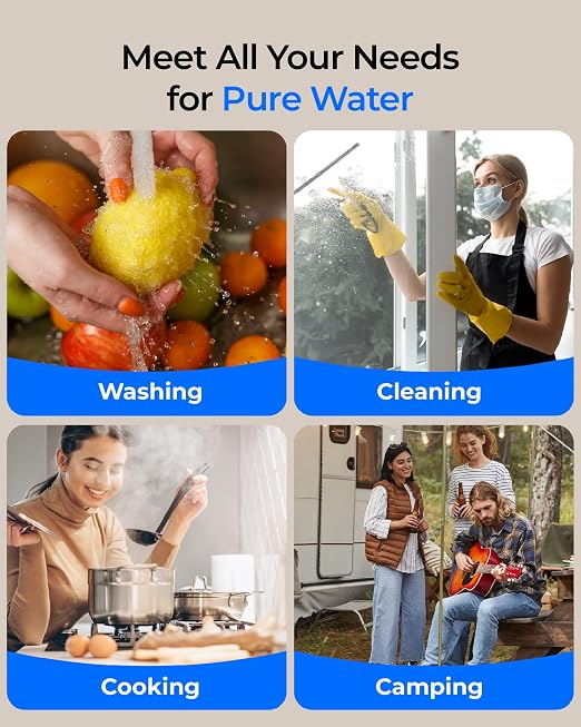 Waterdrop UL12B Under Sink Water Filter, Upgraded for 10UB, Time Reminder | No Drill Required for Renters, with Brushed Nickel Faucet, Reduces Chlorine, Bad Taste & Odor, 1 Year (Filter: FUL12)