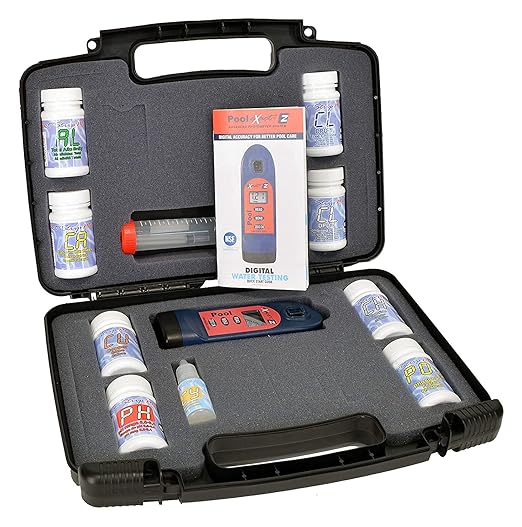 486201-K Exact® Pool EZ Photometer Starter Kit | 10 Parameters - F/C/T Chlorine, pH, Alkalinity, Calcium, Cyanuric, Copper, Salt, & Phosphate | 25 Tests Ea. w/o PO4, Cu, NaCl | NSF Certified