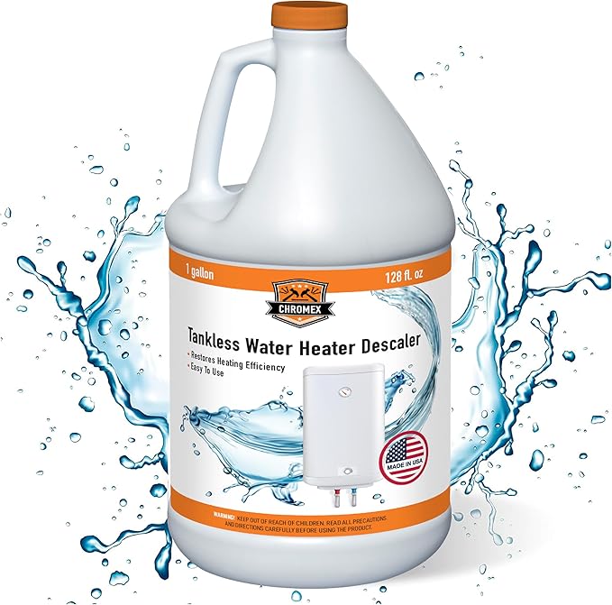 Chromex Tankless Water Heater Descaling Solution | Highly Effective Descale, 1 gallon