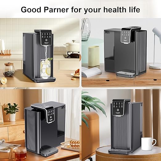 Reverse Osmosis Water Filter Countertop : 6-Stage Reverse Osmosis System with UV TDS Monitor 3:1 Pure to Drain Darlingcare Water Purifier for Kitchen Office Home (Grey)