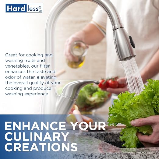 Hardless NG4L Whole House Water Filter & Under The Sink Water Filter - Salt-Free Softening, Comes w/ 3/4" Inlet/Outlet, Maintains Essential Minerals, Reduces Chlorine & Sediment, Easy Installation