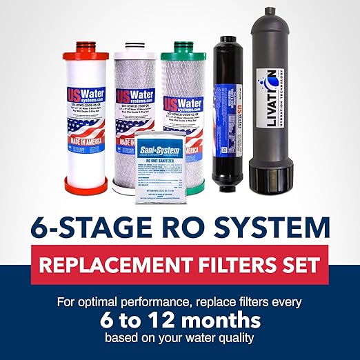 US Water Systems The All American 6-Stage Alkaline Water Filter High-Efficiency Reverse Osmosis Water Filter, Made in USA, Livation Hydration Under Sink Water Filter, Lifetime Support - Chrome Faucet