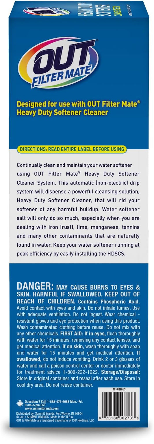 OUT Filter Mate Heavy Duty Water Softener Cleaner System Kit, Powerfully Removes Lime, Rust and Buildup