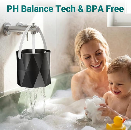 Bath Faucet Filter, 10-Stage Advanced Shower Water Filter | For Tub with 3,000 Gallon Non-Spill Filtration, Removes Chlorine, Fluoride, Hardness, Baby-Safe, Soften Hard Water