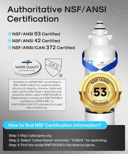 ICEPURE PLUS 46-9490 NSF/ANSI 53 & 42 Certified Refrigerator Water Filter, Remove Lead, Replacement for LG LT800P, ADQ73613401, ADQ73613408, ADQ75795104, LMXS30776S, LSXS26366D, Kenmore 9490, 3PACK