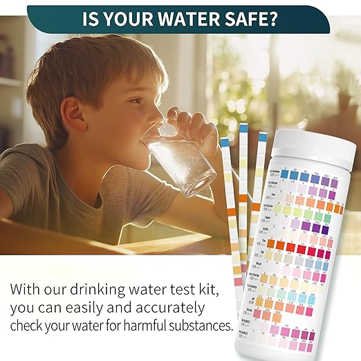 EASYTEST 20 in 1 Drinking Water Test Kit - Well Water Testing Kit - Water Test Strip for House Water for pH, Hardness, Chlorine, Lead, Iron, Bacteria & More