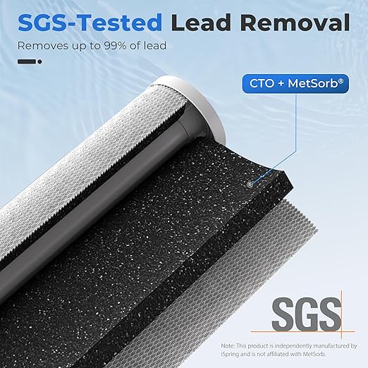 iSpring SGS-Tested Lead Removal Whole House Water Filter System, Reduces Sediments, Chlorine, and up to 99% Lead, Model: WGB32B-CPB