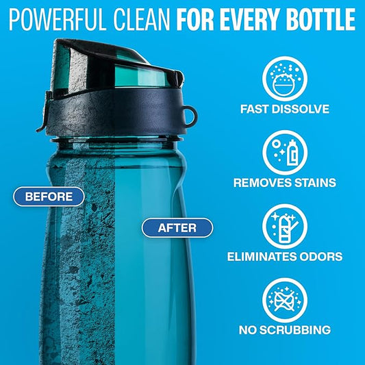 Sudstainables Water Bottle Cleaning Tablets โ 36-Pack | Chlorine-Free & Odor-Control Formula | Water Bottle Cleaner, Flasks, Hydration Packs & Travel Mugs | Washer Tablets for Home, Hiking & Camping