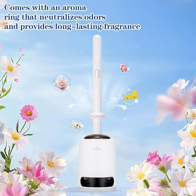 Disposable Toilet Brush,with 24 Refill Heads and Holder,Clean Brush Starter Kit,with 1 Toilet Wand, 1StorageCaddy and,3Fragrant Tablet, Toilet Wand Kit,Deep Cleaning Bathroom.