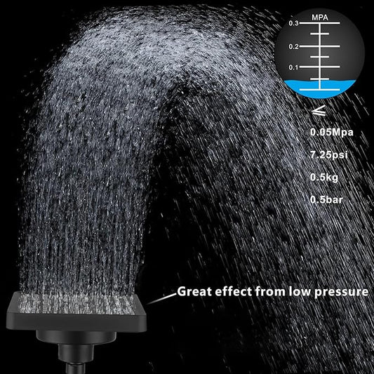 High Pressure Rain Shower Head with Filtered - 6" Square Showerhead Filter for Remove Chlorine and Harmful Substances, Improve Hair and Skin Problems, Matte Black