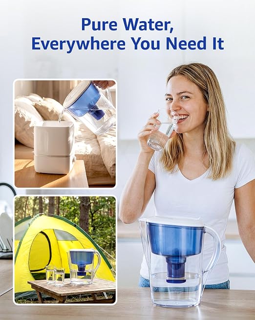 Overbest 7010E Pitcher Water Filter Replacement for All PUR®, PUR® Plus Pitcher and Dispenser Filtration Systems, PPF900Z2, CRF950Z, PPF951K, 60 Gallons, 2 Pack