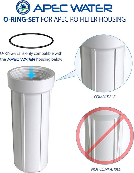 APEC Water Systems Set 3 Pcs 3.5" O.D. Replacement ORing for Reverse Osmosis Water Filter Housings with Lubricant