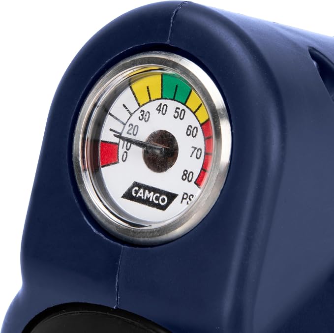 Camco Tastepure 4-in-1 Adjustable RV Water Pressure Regulator - Combines a 90° RV Hose Elbow Design, Pressure Gauge, Adjustable Regulator, & Shut-Off Valve in One RV Accessory (40065) | Combines 90 degree elbow, gauge, regulator and shutoff valve, fits...