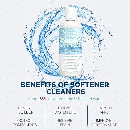 6-Pack Water Softener Cleaner Solution – Water Softener Cleaner Solution – Universal Cleanser for Hardwater Systems – Extends System Life – 4oz