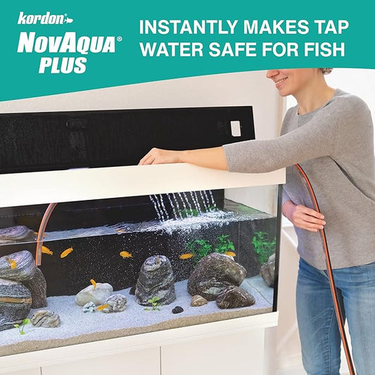 Kordon NOVAQUA Plus - Freshwater & Saltwater Aquarium Water Conditioner – Instantly Detoxifies Chlorine, Chloramines, & Heavy Metals, Replaces Fish Slime Coat, Reduces Fish Stress, 16 Ounces