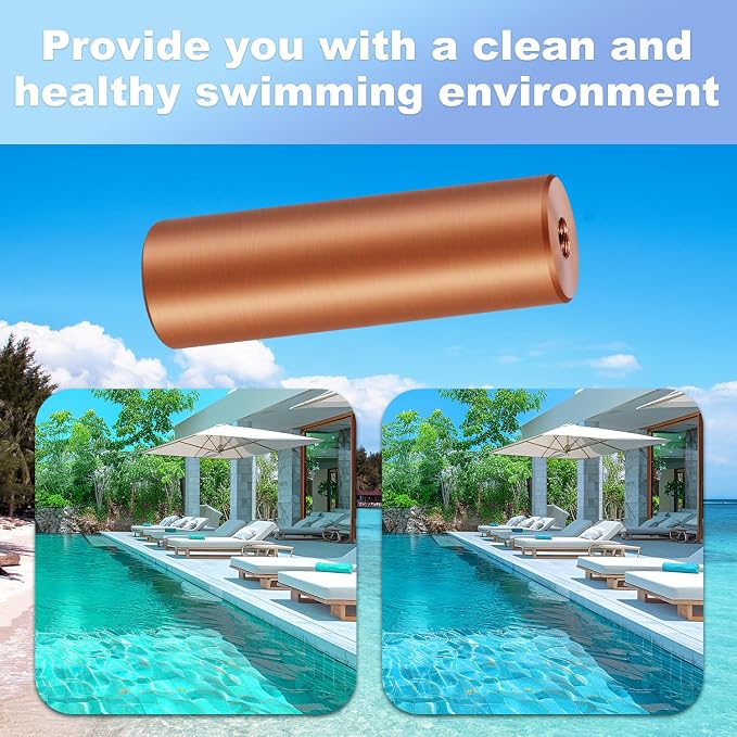 Copper Anode Replacement Kit for Solar Pool Cleaner Chlorine-Free Sun Shock & Water Purifier Automatic Pool Cleaner up to 35,000 Gal