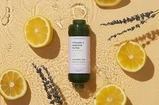 VOESH Vitamin C Shower Filter, Lavender Land, Shower Aromatherapy, Water Purifier, Water Softener, Vegan Probiotics, Spa Shower Head, Water Filter, Shower Self-Care