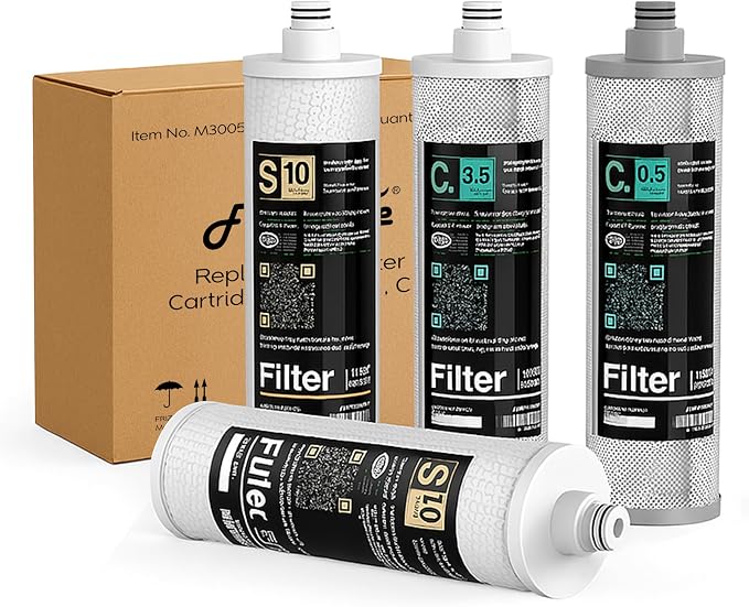 Frizzlife Replacement Filter Cartridges (4 Pack) For SK99,SP99 Under Sink Water Filter System, M3005, New Packing