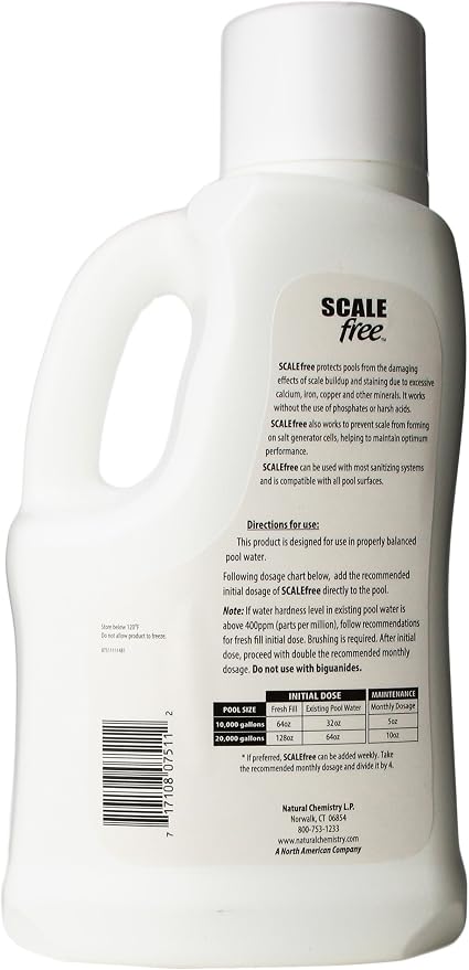 Natural Chemistry Scale Free, 2 Liter, Single Pack | Phosphate Free Stain and Scale Prevention, Ideal for New Plaster Pools and Start-Ups