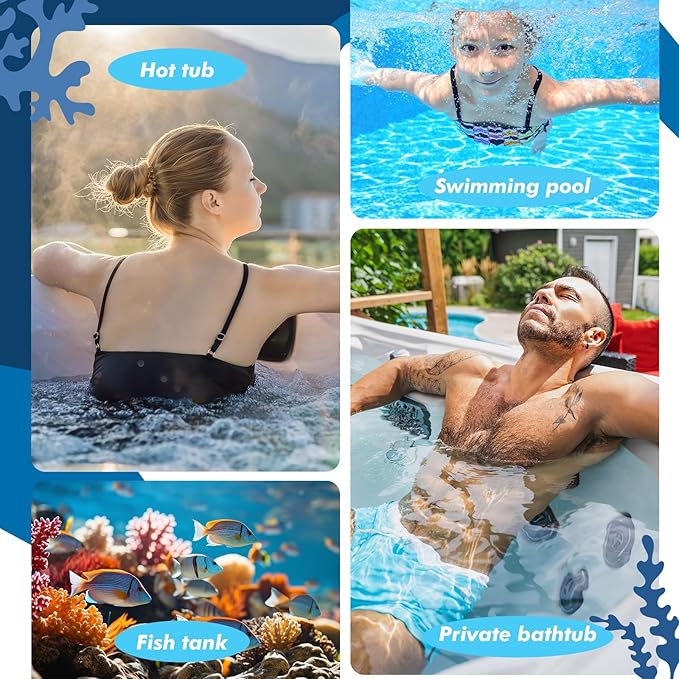 Zubebe 4.6 lbs Pool Filter Media Balls Fiber Filter Media for Swimming Pool Sand Filters and Bath Center Bathtubs Spas Aquarium Grime Cleaning Scum (Blue)