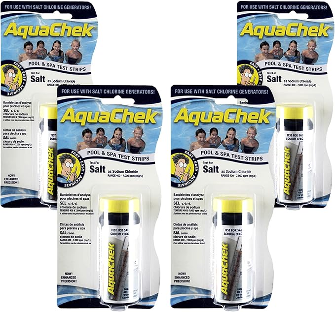 AquaChek 561141-04 Salt Swimming Pool Test Strips, 4-Pack