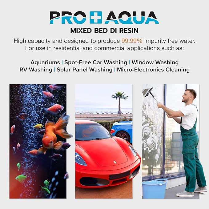 DI Resin Replacement Refill Deionization Color Changing Premium Grade, TDS Filtration, Aquariums, Spot Free Rinse, 1L (2 Liter)